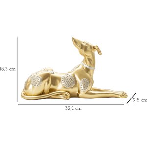 Mauro Ferretti escultura perro 32,2x9,5x18,3 cm oro plata