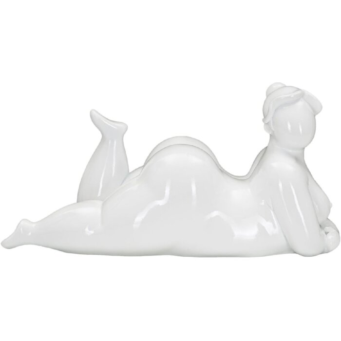 Mauro Ferretti Mujer Yoga Relax escultura 32x12.5x16 cm blanco