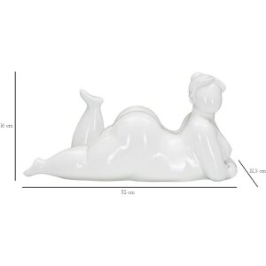 Mauro Ferretti Mujer Yoga Relax escultura 32x12.5x16 cm blanco