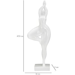 Mauro Ferretti figura yoga de pie Mujer Yoga 16x9x45,8 cm blanco
