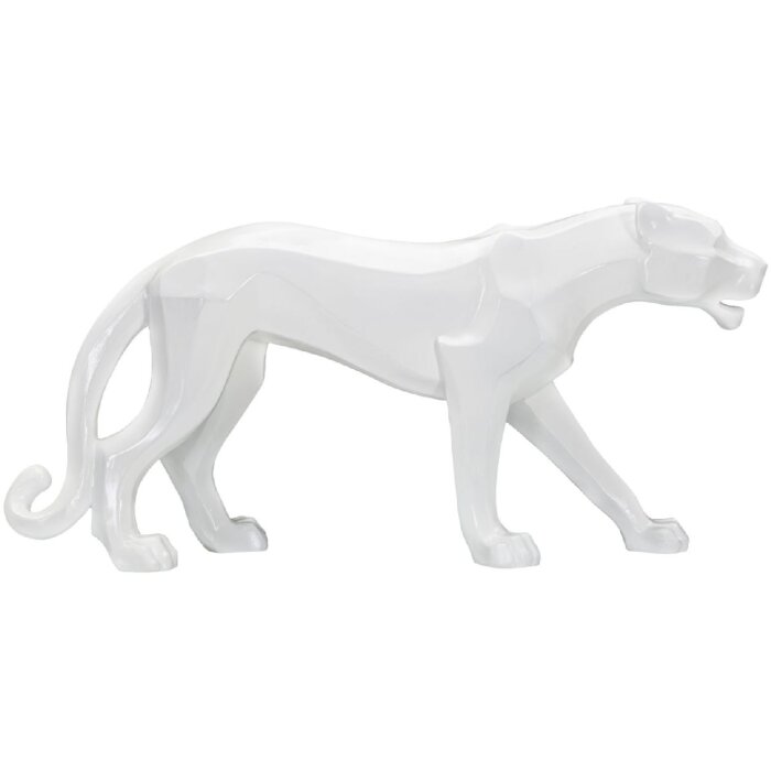 Mauro Ferretti escultura pantera blanca 70x18x32,5 cm