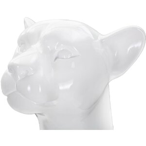 Mauro Ferretti figura leopardo sentado 27x38x74 cm blanco