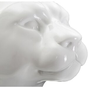 Mauro Ferretti figura leopardo sentado 27x38x74 cm blanco