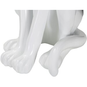 Mauro Ferretti figura leopardo sentado 27x38x74 cm blanco