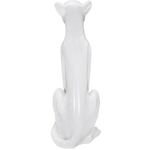Mauro Ferretti figura leopardo sentado 27x38x74 cm blanco