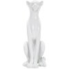 Mauro Ferretti figura leopardo sentado 27x38x74 cm blanco