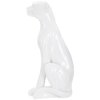 Mauro Ferretti figura leopardo sentado 27x38x74 cm blanco