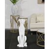 Mauro Ferretti figura leopardo sentado 27x38x74 cm blanco