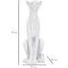 Mauro Ferretti figura leopardo sentado 27x38x74 cm blanco