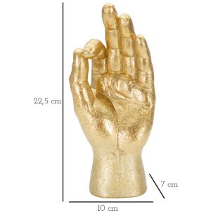 Mauro Ferretti escultura de mano Ok Hand 10x7x22,5 cm oro