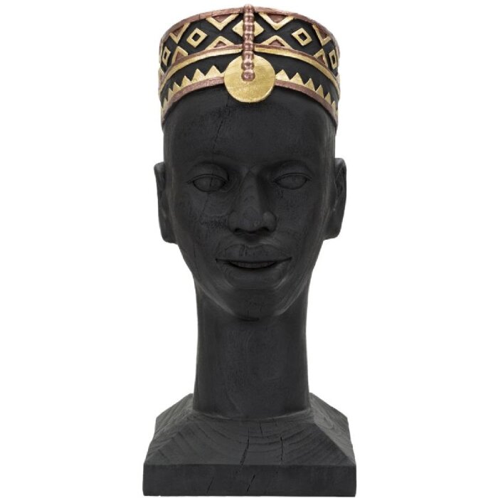 Mauro Ferretti Busto Massai Hombre 25x25x56 cm negro