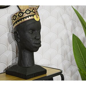 Mauro Ferretti Busto Massai Hombre 25x25x56 cm negro