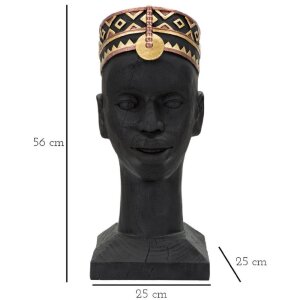 Mauro Ferretti Busto Massai Hombre 25x25x56 cm negro