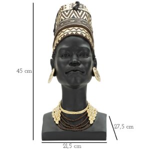 Mauro Ferretti Busto Copa Massai Mujer 21,5x27,5x45 cm negro