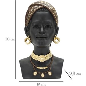 Mauro Ferretti Busto Massai Mujer 19x18,5x30 cm negro