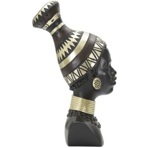 Mauro Ferretti Busto Massai Mujer Tribu 23x19x38,5 cm negro