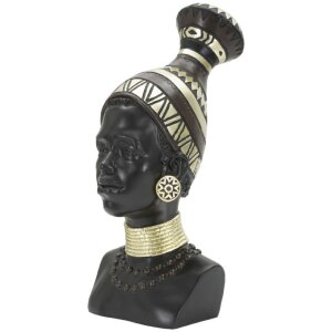 Mauro Ferretti Busto Massai Mujer Tribu 23x19x38,5 cm negro