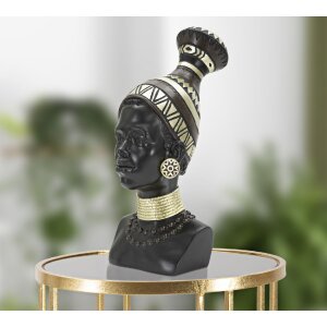 Mauro Ferretti Busto Massai Mujer Tribu 23x19x38,5 cm negro