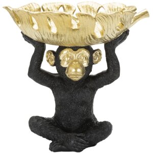 Mauro Ferretti figurita decorativa mono con hoja cuenco...