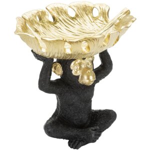 Mauro Ferretti figurita decorativa mono con hoja cuenco...