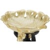 Mauro Ferretti figurita decorativa mono con hoja cuenco 25.2x21x24 cm oro negro