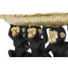 Mauro Ferretti figurita decorativa trío mono con hoja cuenco 43x15,7x20 cm oro negro