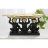 Mauro Ferretti figurita decorativa trío mono con hoja cuenco 43x15,7x20 cm oro negro