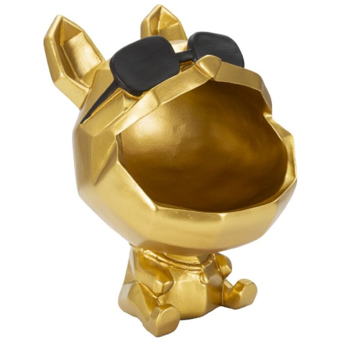 Mauro Ferretti figurita decorativa perro Ø17x23,5 cm oro negro