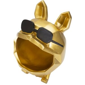 Mauro Ferretti figurita decorativa perro Ø17x23,5 cm oro negro