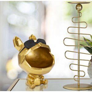 Mauro Ferretti figurita decorativa perro Ø17x23,5 cm oro negro