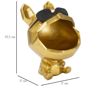 Mauro Ferretti figurita decorativa perro Ø17x23,5 cm oro negro