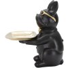 Mauro Ferretti figura decorativa bulldog con bandeja 19x20x23,5 cm oro negro