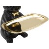 Mauro Ferretti figura decorativa bulldog con bandeja 19x20x23,5 cm oro negro