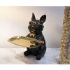 Mauro Ferretti figura decorativa bulldog con bandeja 19x20x23,5 cm oro negro