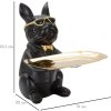 Mauro Ferretti figura decorativa bulldog con bandeja 19x20x23,5 cm oro negro