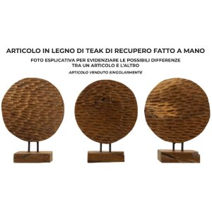 Mauro Ferretti escultura Moneda 30x1,5x40 cm teka marrón
