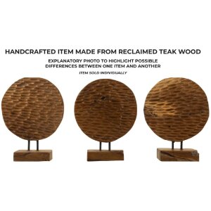 Mauro Ferretti escultura Moneda 30x1,5x40 cm teka marrón