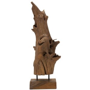Mauro Ferretti escultura Akar 23x27x64 cm teca marrón