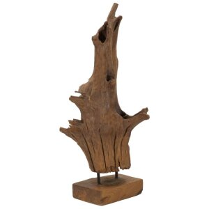 Mauro Ferretti escultura Akar 23x27x64 cm teca marrón
