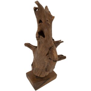 Mauro Ferretti escultura Akar 23x27x64 cm teca marrón