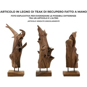 Mauro Ferretti escultura Akar 23x27x64 cm teca marrón