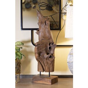Mauro Ferretti escultura Akar 23x27x64 cm teca marrón