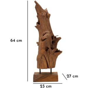 Mauro Ferretti escultura Akar 23x27x64 cm teca marrón