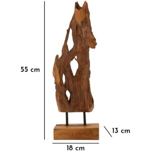 Mauro Ferretti Akar escultura teca marrón 18x13x55 cm