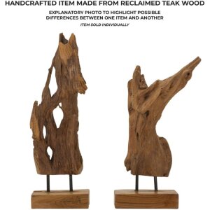 Mauro Ferretti Akar escultura teca marrón 18x13x55 cm