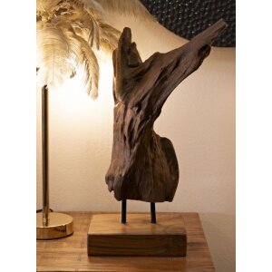 Mauro Ferretti Akar escultura teca marrón 18x13x55 cm