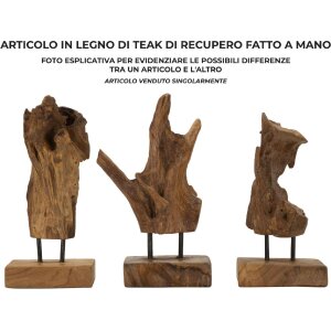 Mauro Ferretti Akar escultura teca marrón 20x11x34 cm