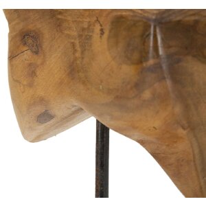 Mauro Ferretti escultura estrella de madera de teca 28x12x42 cm marrón