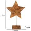 Mauro Ferretti escultura estrella de madera de teca 28x12x42 cm marrón