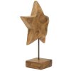 Mauro Ferretti escultura estrella de madera de teca 28x12x42 cm marrón